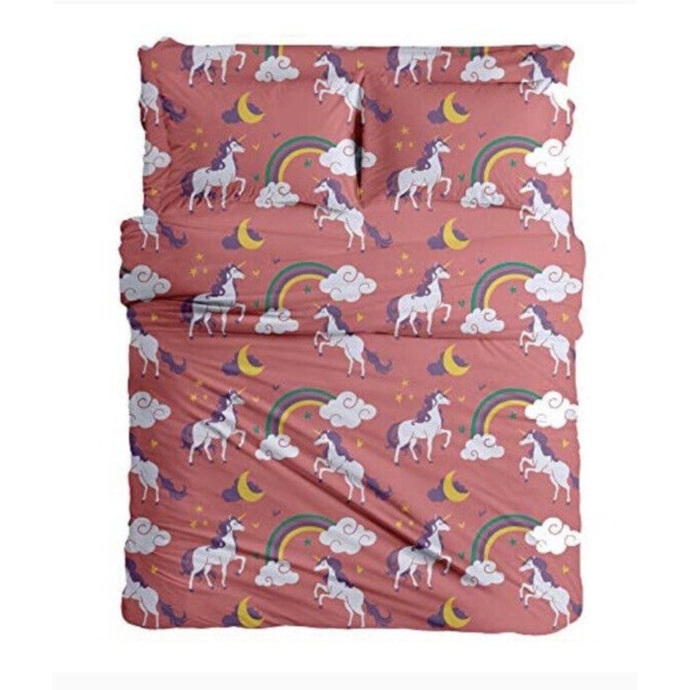 Castle and Clover Pink Unicorn Duvet Cover Set Twin/Twin XL